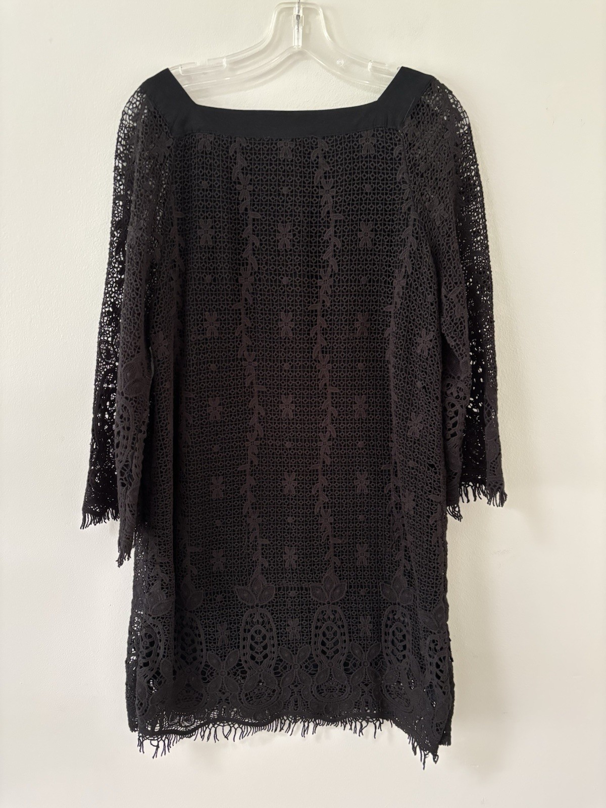Gypsy 05 Global Village Total Crochet Dress M Fringe Boho Hippie Festival Party