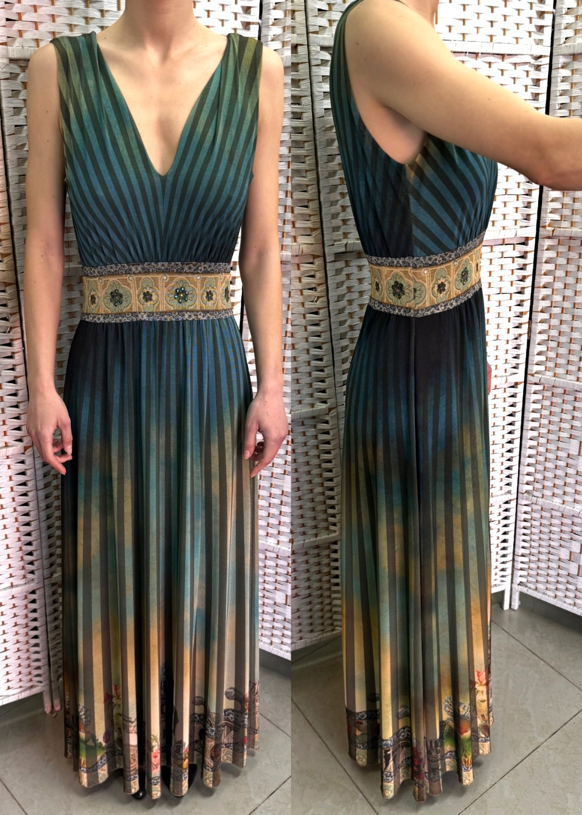 Michal Negrin Elegant Full length Floral Dress Size – M – NWT #9#
