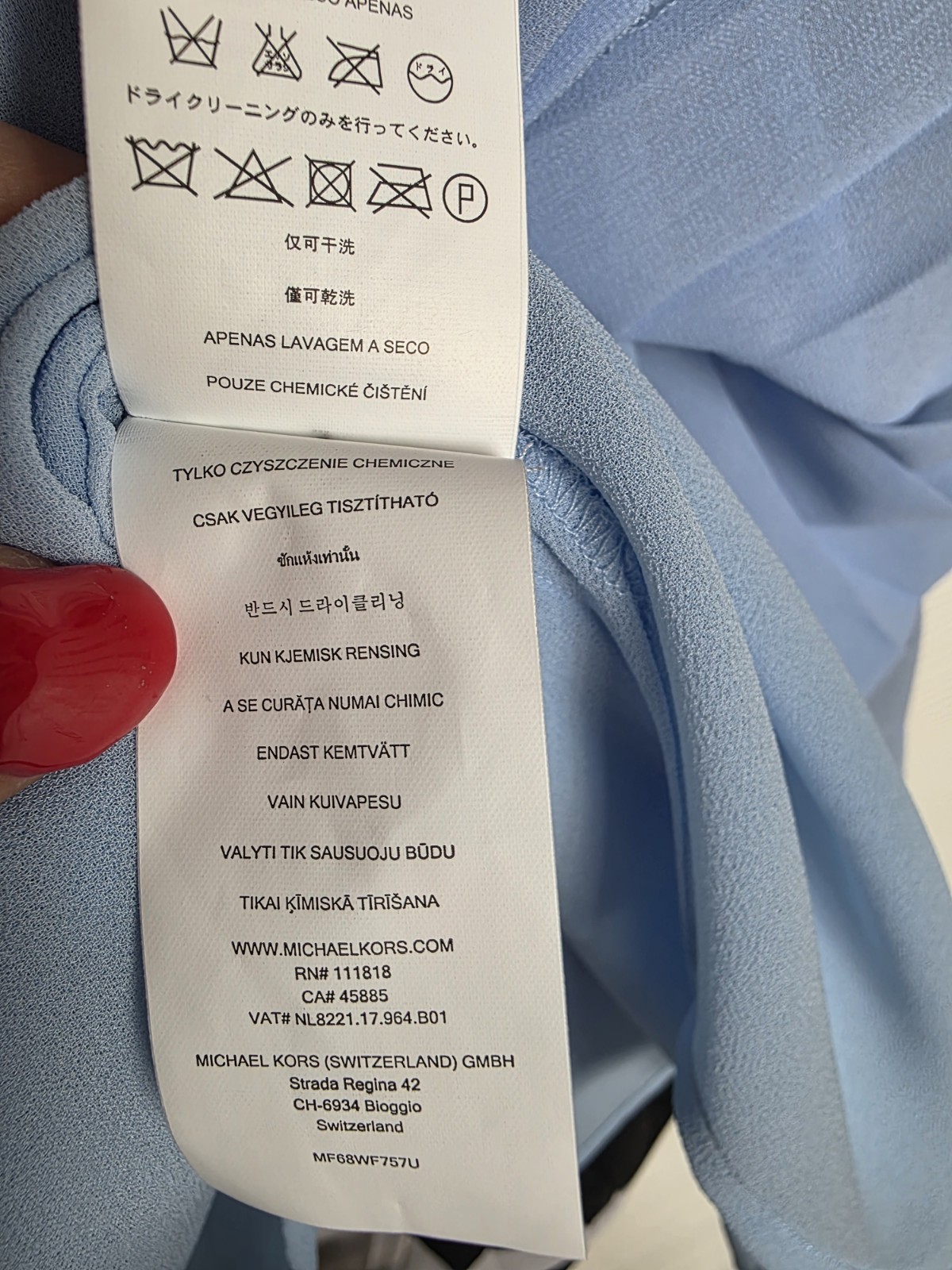 Michael Kors Womens Light Blue Contrast Stripe Pleated Midi Dress (US 6) UK 10