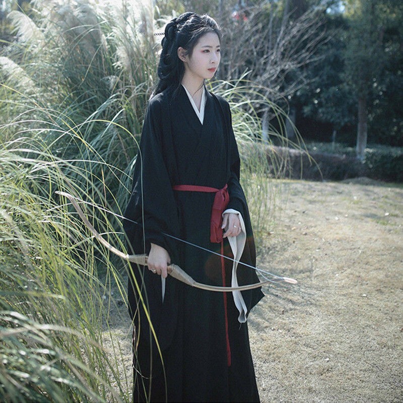 Ming Dynasty Hanfu Solid Color Dress Female Beautiful Dress Unisex Men Women