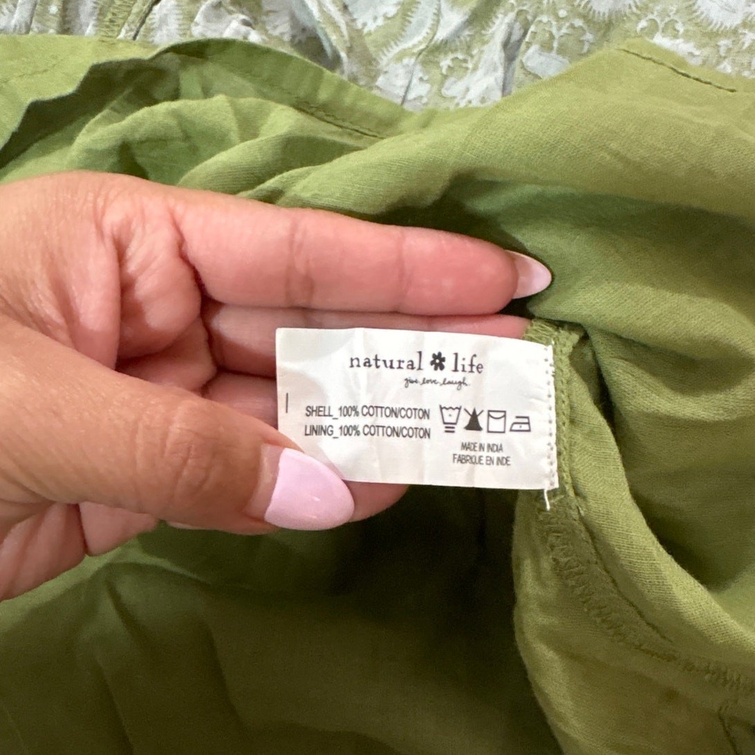 Natural Life Women’s Medium Adele Midi Dress Green Floral Boho Ethereal Girly