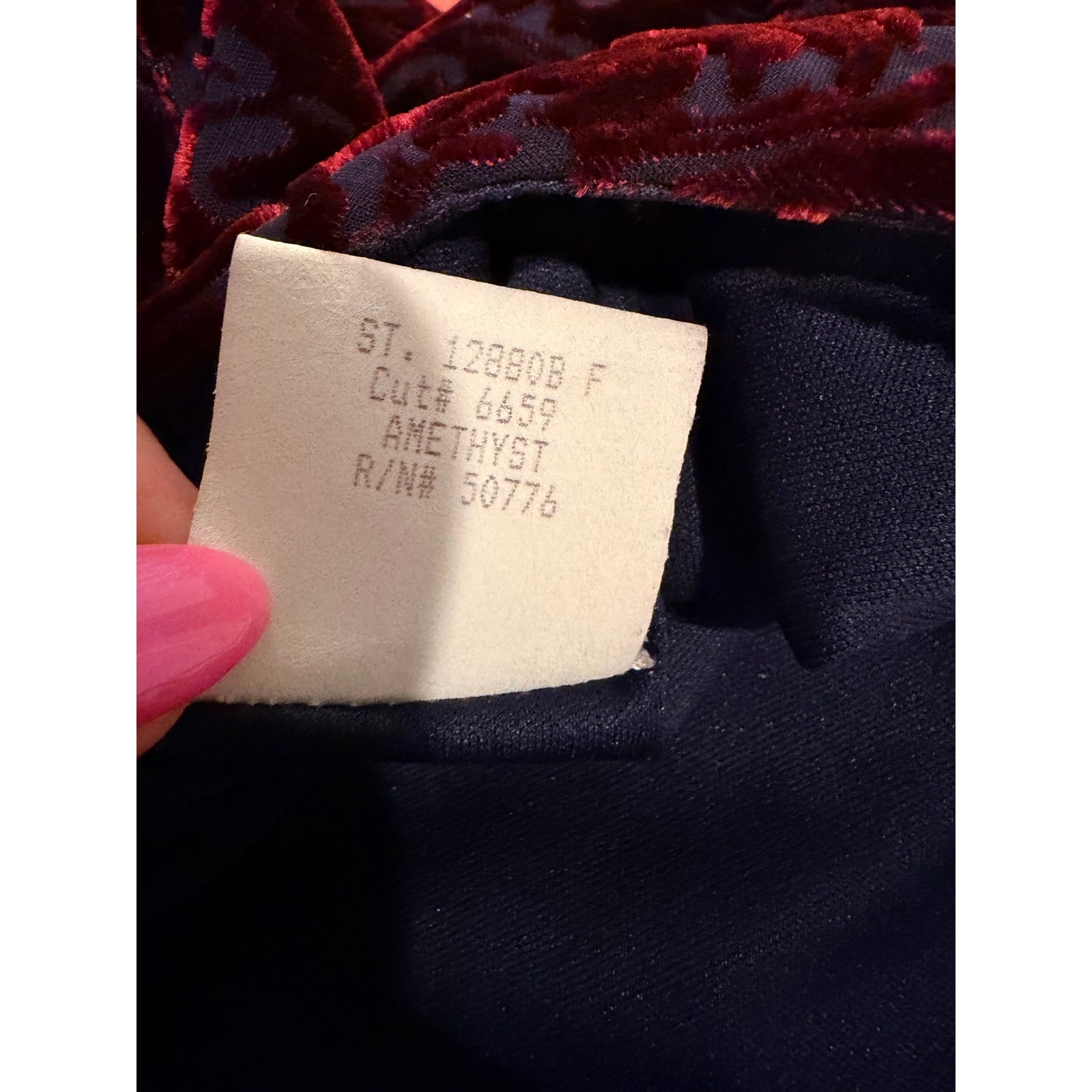 Vtg 90s Y2K style Moda International Rayon Silk Velvet Burnout Dress Size 12