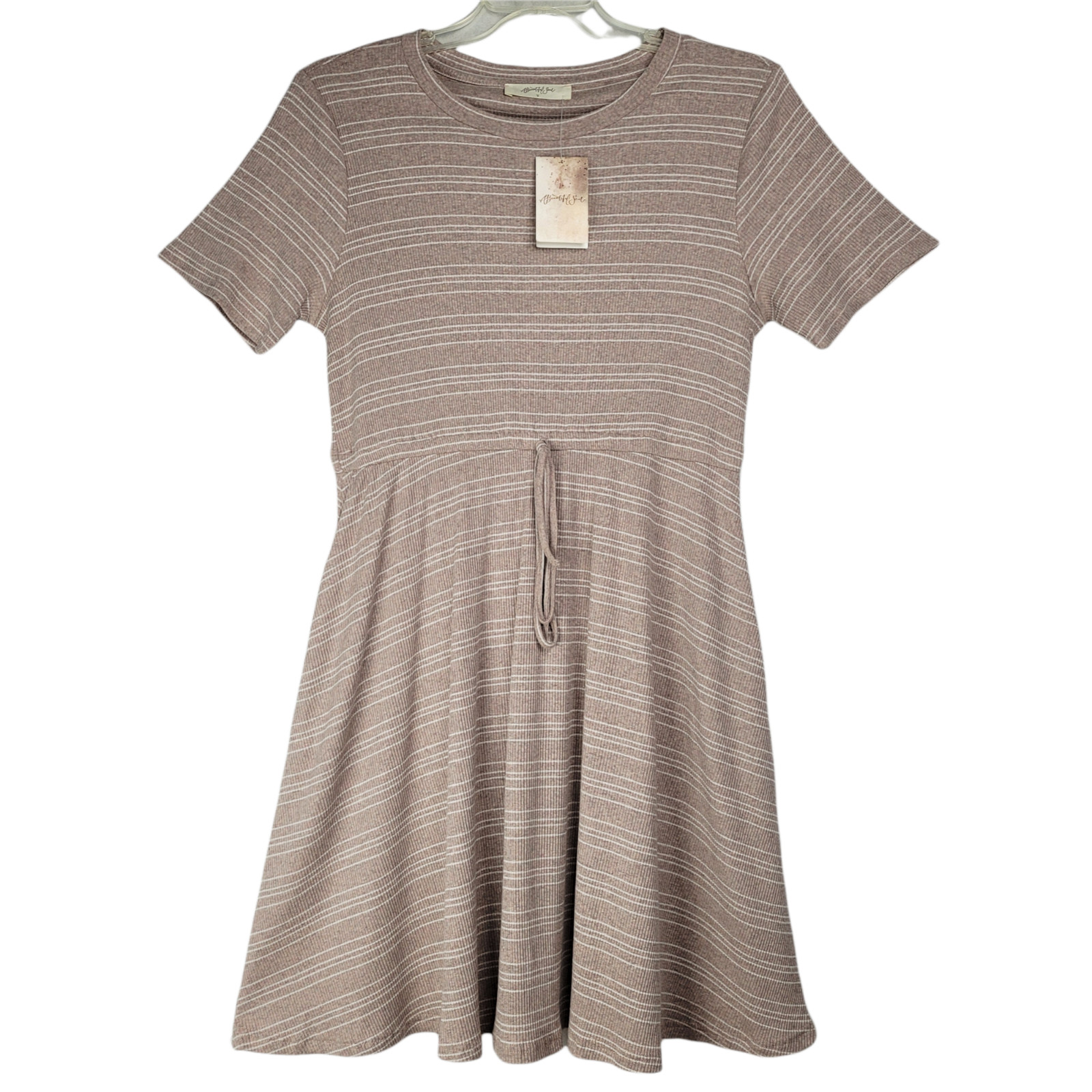 A Beautiful Soul Dress Women 10/12 Striped Knit Short Sleeve Casual Summer NWT