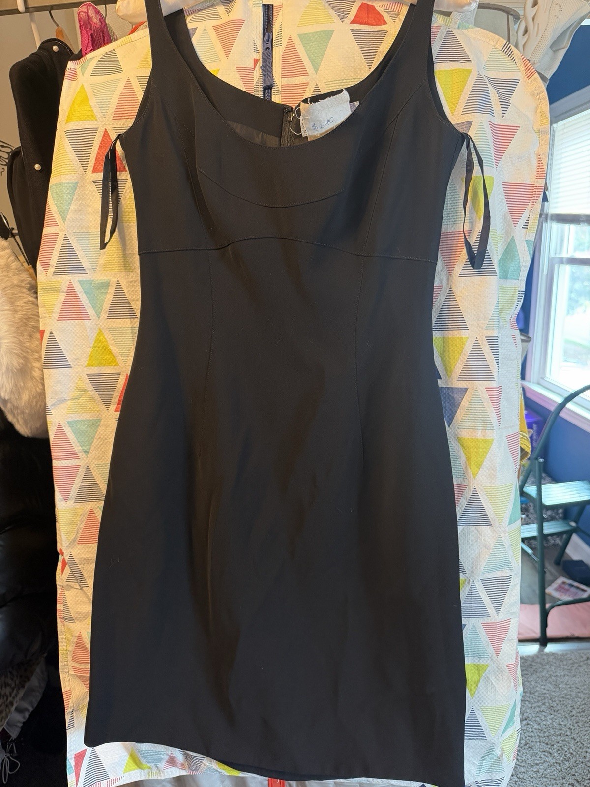 Vintage Thierry Mugler Paris Black Crepe Princess Seam Dress, Model 2625)