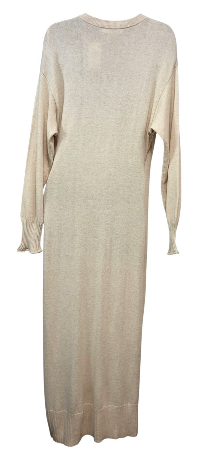 Jonathan Simkhai Evalynn Dress Wool Cashmere Blend Sz Small Beige Wrap Midi NWT