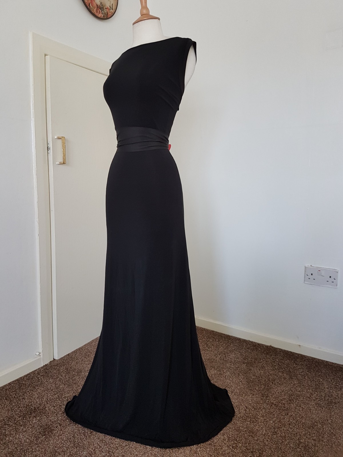 COAST dress size 12 black cowl maxi long evenin grecian Prom party wedding Guest