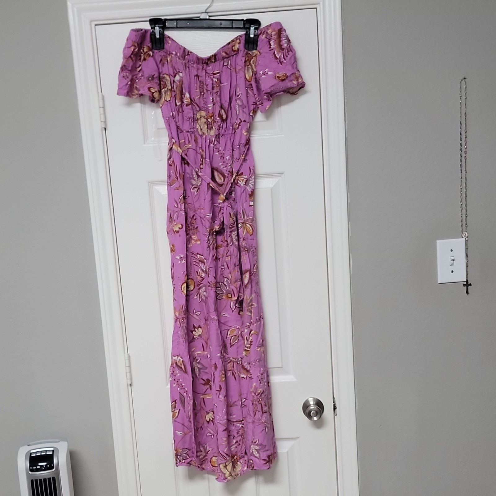 Isabel Maternity by Ingrid & Isabel Maxi Dress M Purple Floral Off Shoulder