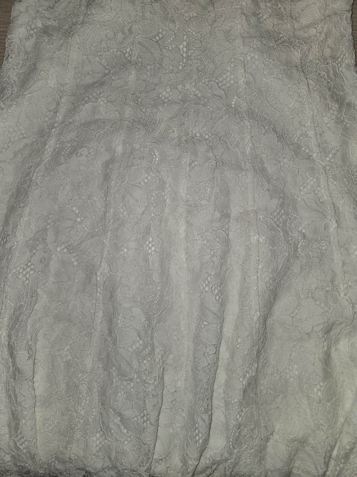 NWT Commense Mock Neck Sleeveless Semi-Sheer White Lace Maxi Dress, Large