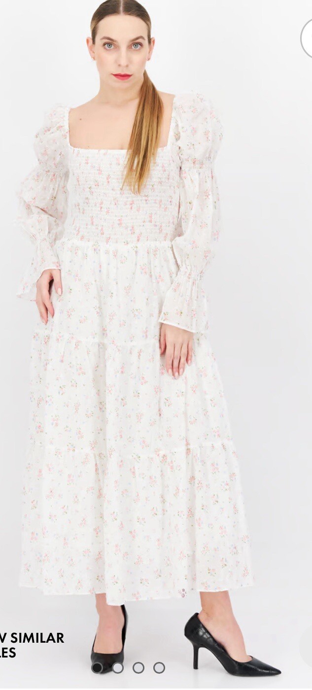 Lucy Paris Floral Print Midi Long Sleeve Dress Size XL NWT FREE SHIPPING