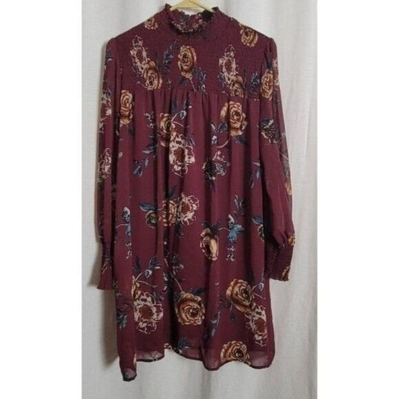 Ophelia Roe Smocked Dress floral BOHO Cottagecore Victorian Sm. prairie romantic