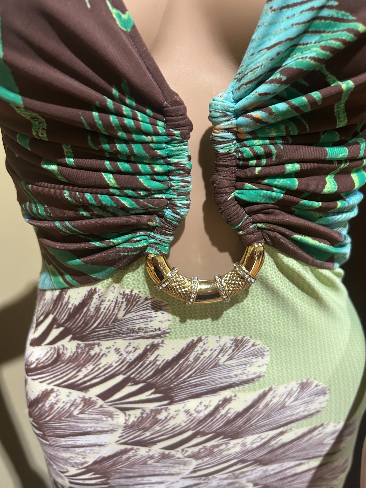 Roberto Cavalli Peacock Maxi Summer Dress Size IT 42/ US 6/ Eu 38