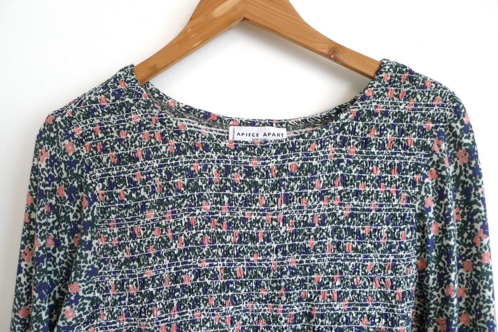 APIECE APART Olivia Floral Smocked Floral Babydoll Mini Dress Shopbop 12 XL $325