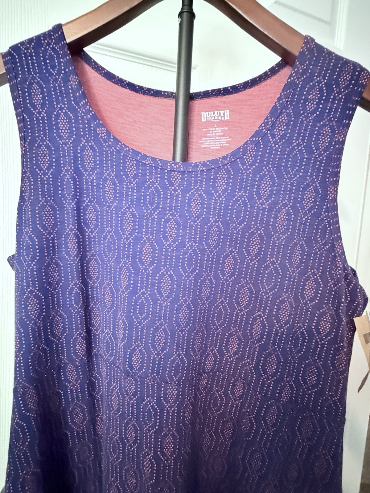 NWT Duluth Trading Maxi Dress Womens Sz Large Navy & Coral To ‘n’ Flow High Low