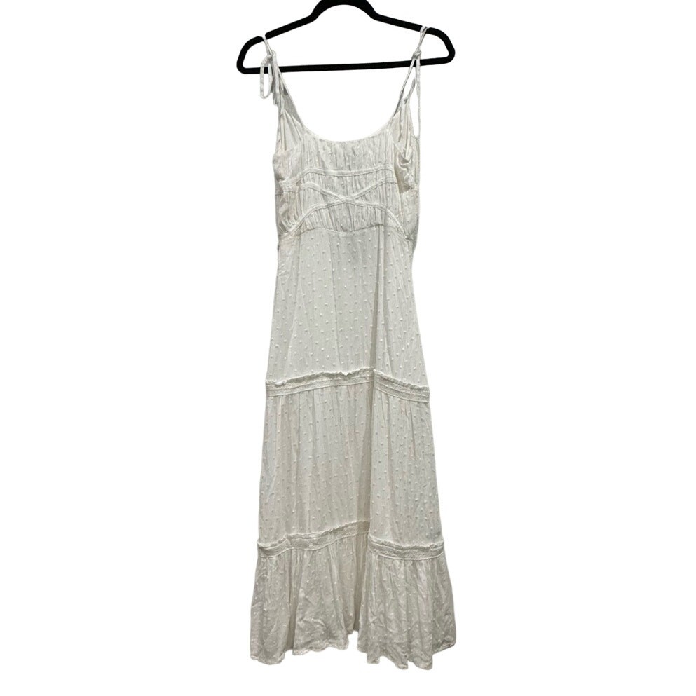 PAIGE NWT $249 Inesa White Swiss Dot Midi Dress SASH MISSING Size XS