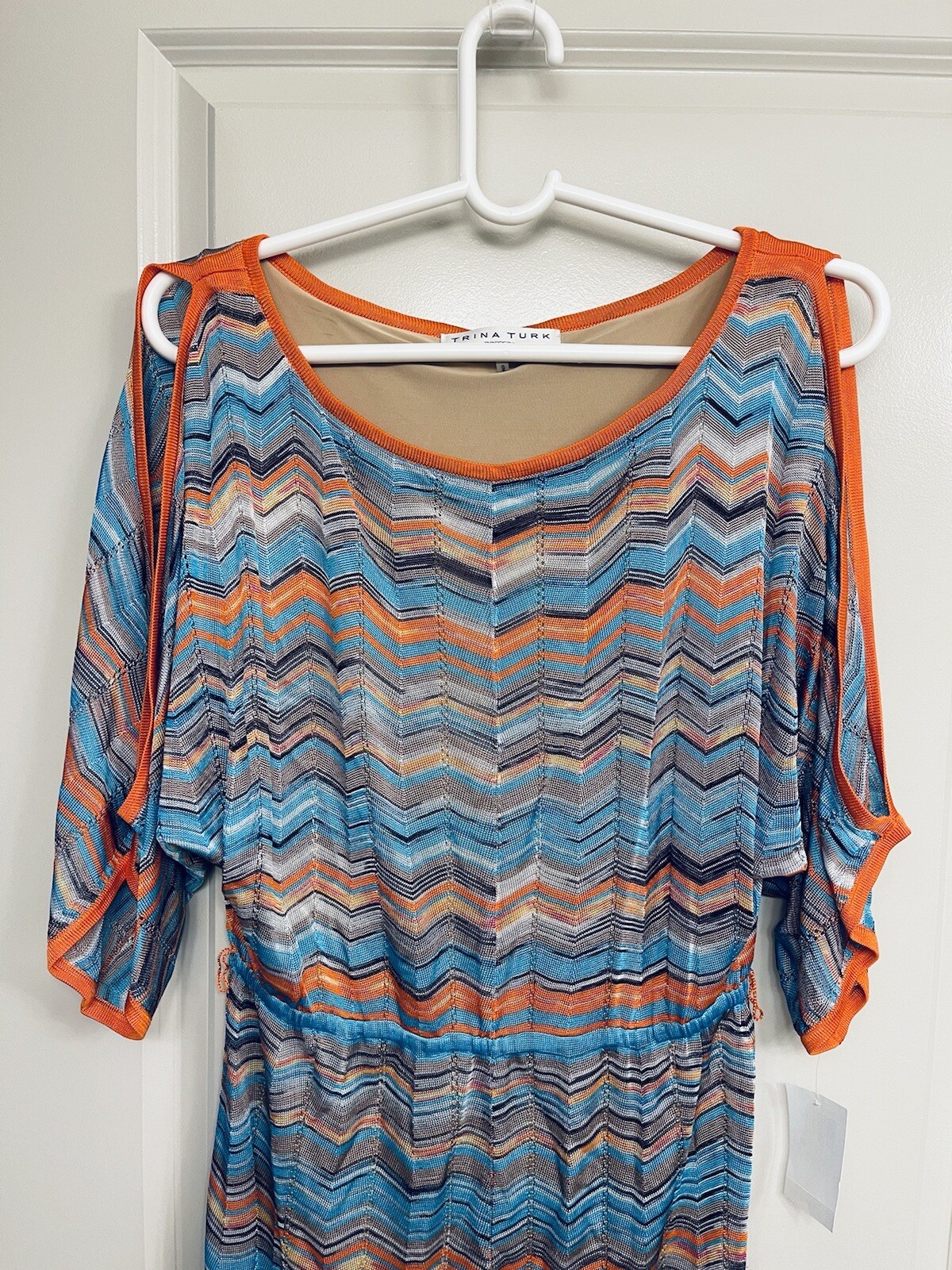 Knit chevron DRESS size medium 268$ NWT boho stunning