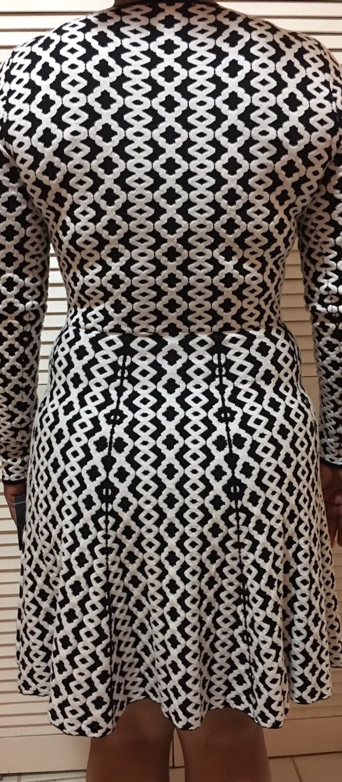 INC International Concepts Printed Zipper Front Sweater Dress Black XS,S,M