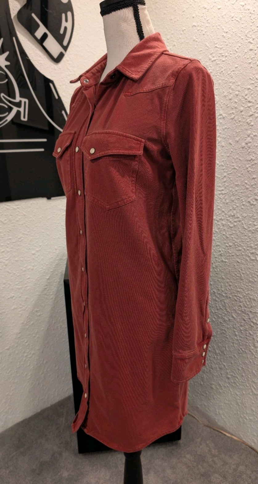 The Normal Brand Rust shirt dress, effortless, western style, utility, layering