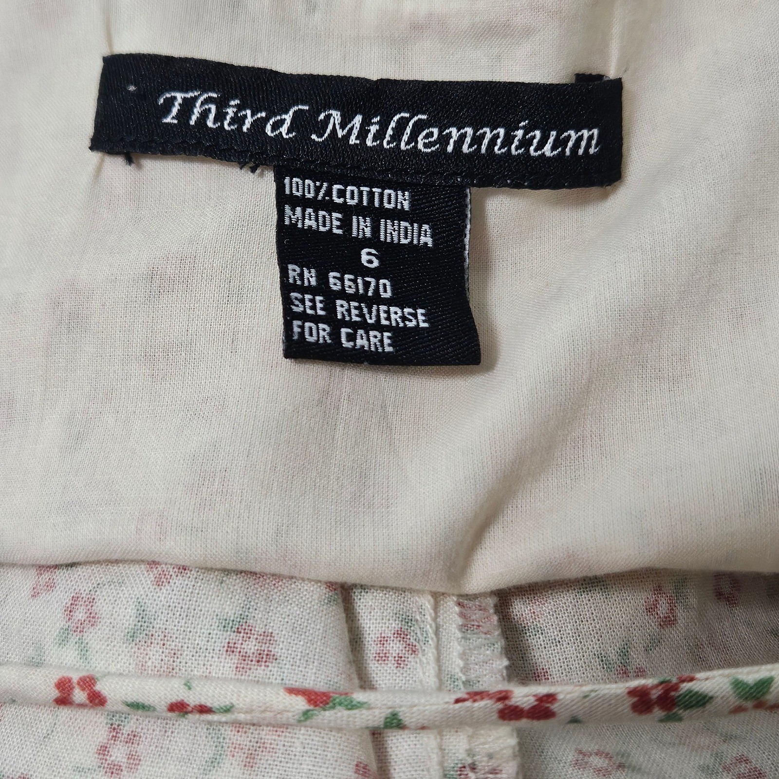 Third Millennium 100% Cotton Wrap Dress Ditsy Floral Cottagecore Prairie Midi 6