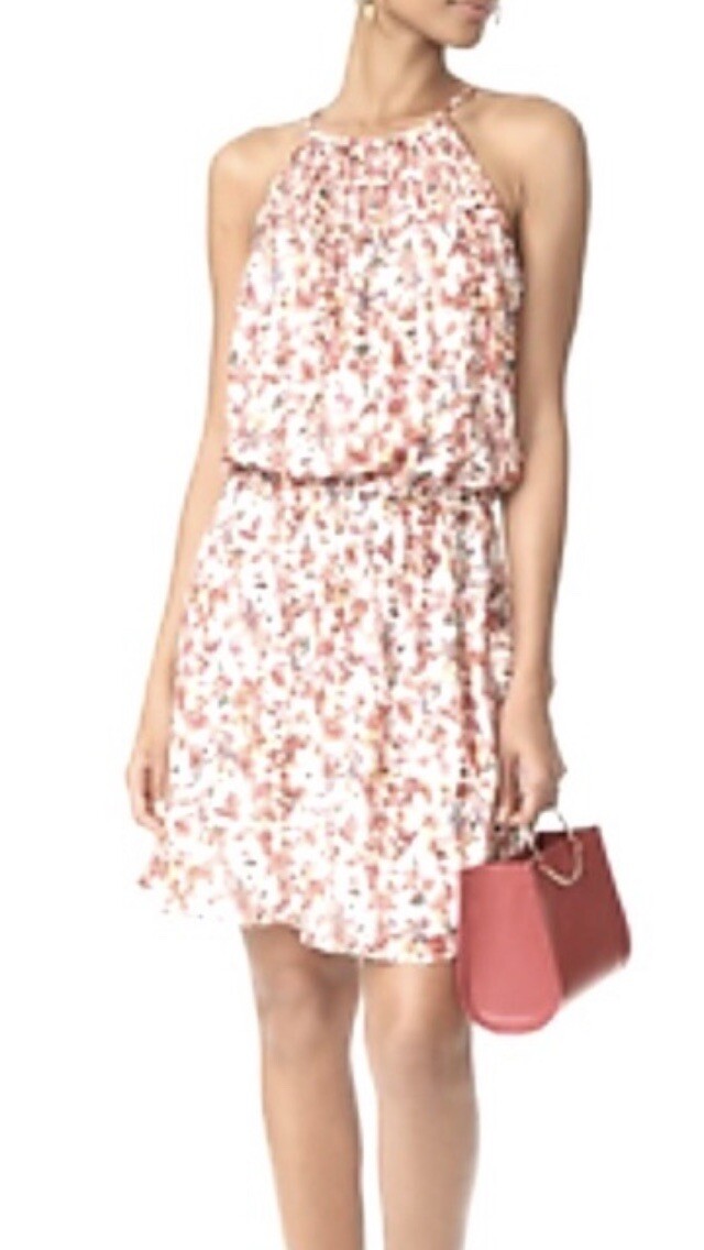 JOIE Reinelde NWOT Floral 100% Silk Mini Blouson Dress S