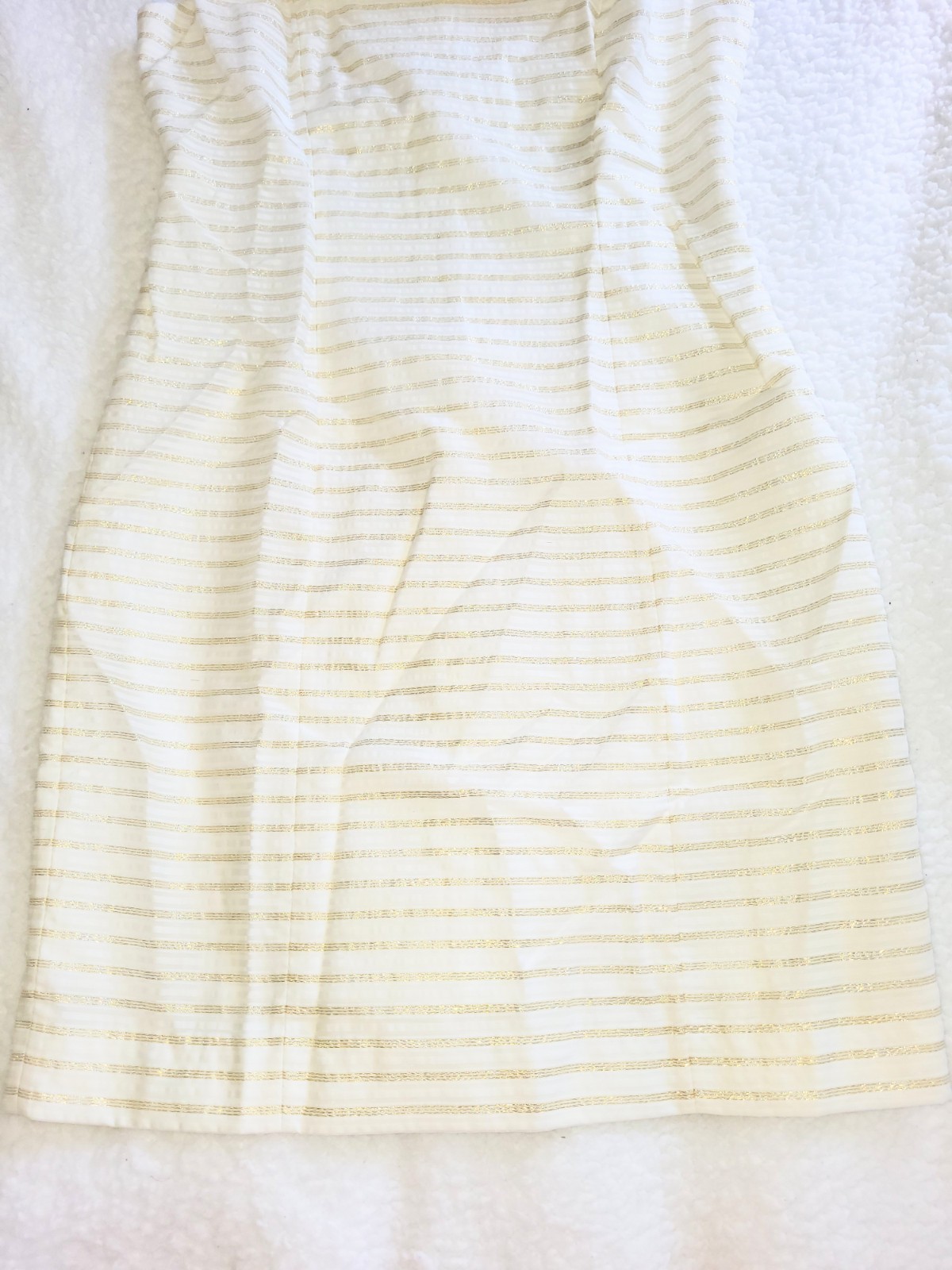 NWOT Lilly Pulitzer Henley Metallic Gold & Ivory White Sheath Dress Size 4