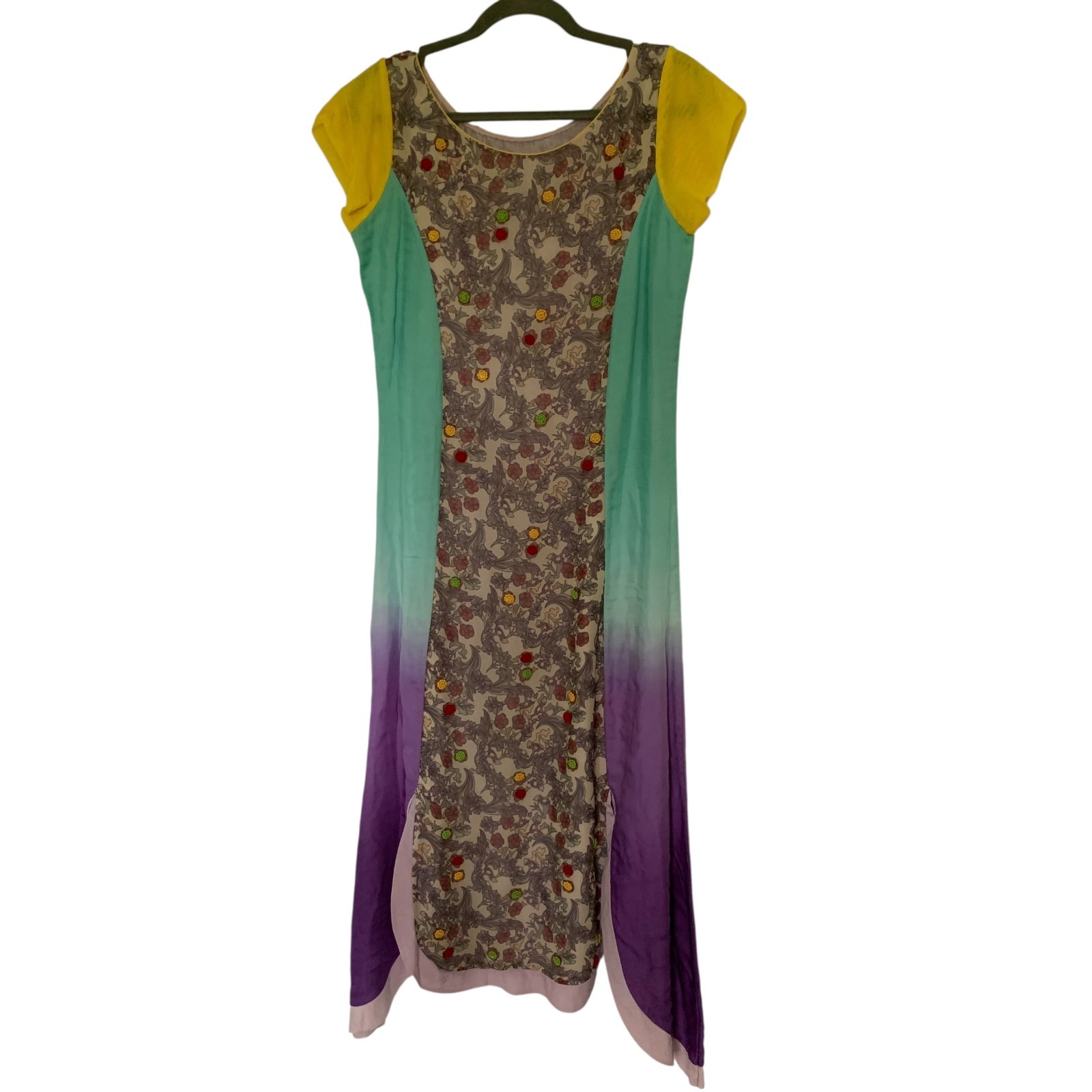 Nazila Couture size Small Silk Chiffon & Gradient Dye Cotton Kurta Embroidery