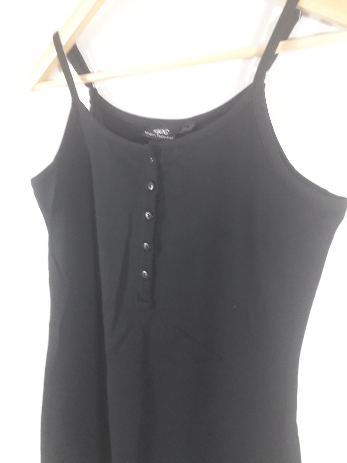 bpc bonprix Jerseykleid mit Knopfleiste, schwarz, Gr. 36/38