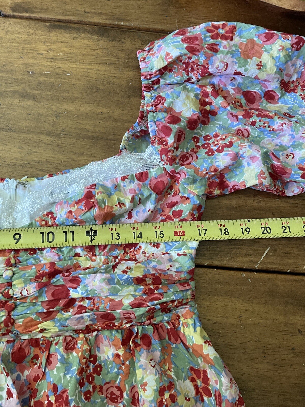 New NWT All About May Say Hello Dress Floral Mini Fit Flare Puff Sleeves Sz 10