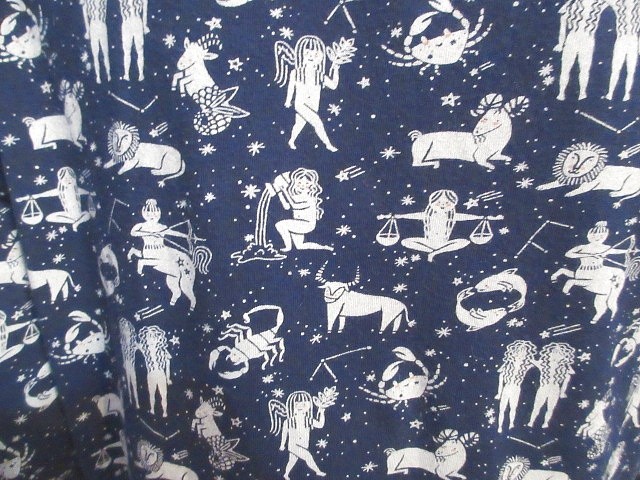 Vtg Mata Celestial Astrology Signs Dress Size L Horoscope Cosmic Astral Lunar