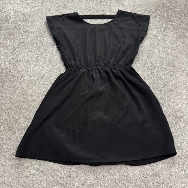 Pink Republic Cut Out A-Line Mini Dress Women Medium Black Elastic Waist Classic