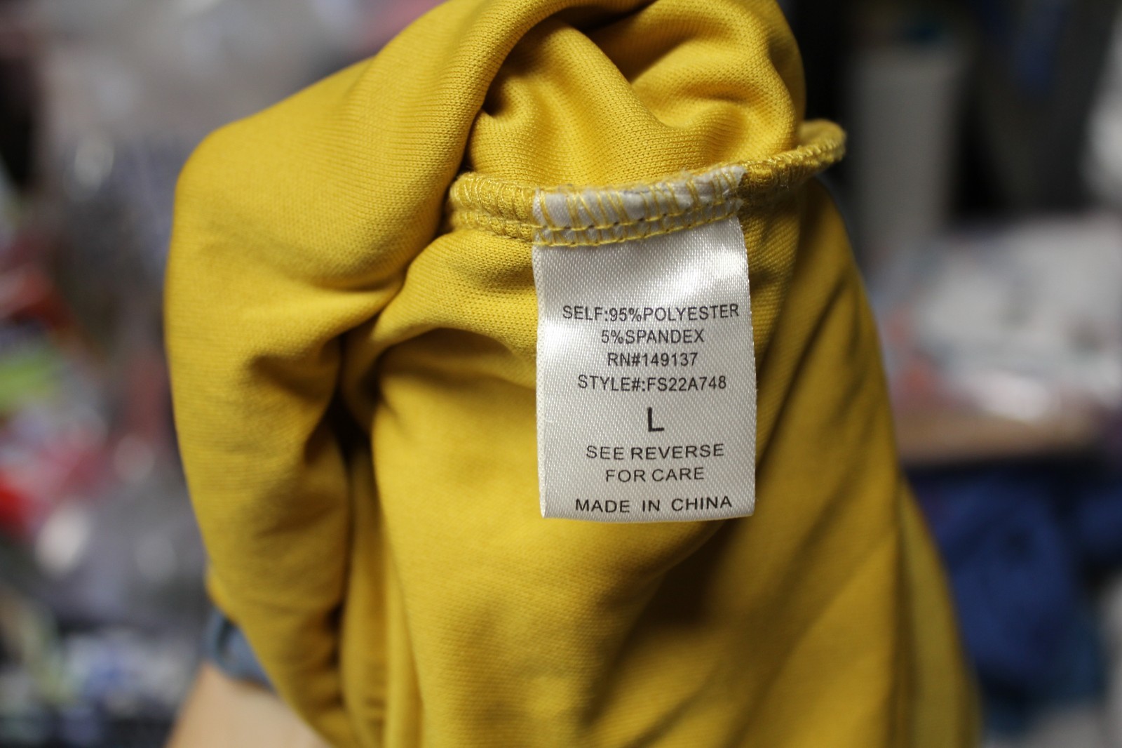 FIESTAR Stretchy Mini Dress Yellow Long Sleeve Size LARGE Cocktail Lounge Hugger