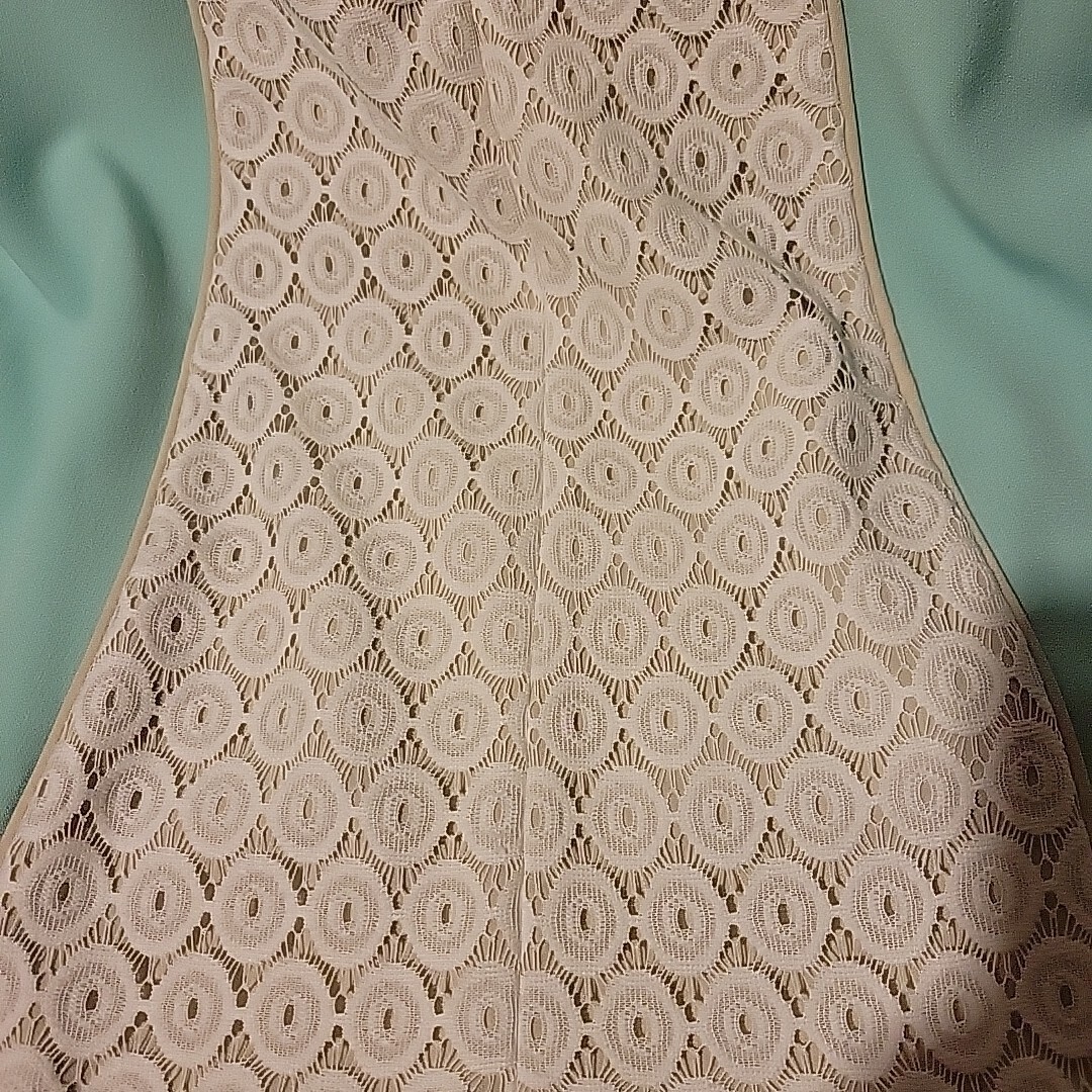 Size 10 Dress Teal, Gray White Sleeveless A Line Lace Accent Studio One New York