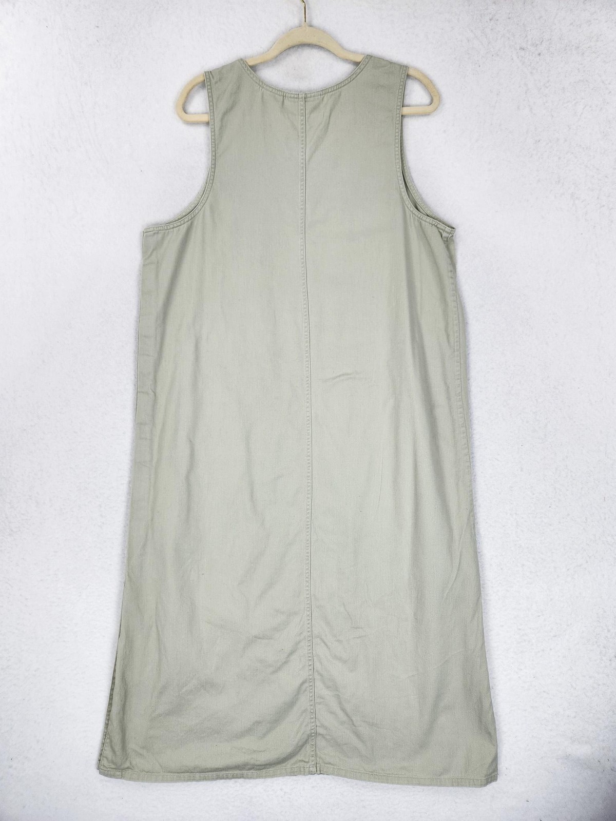 Vintage Casey & Max Dress Womens Large Beige Cotton Jumper Floral Embroidered