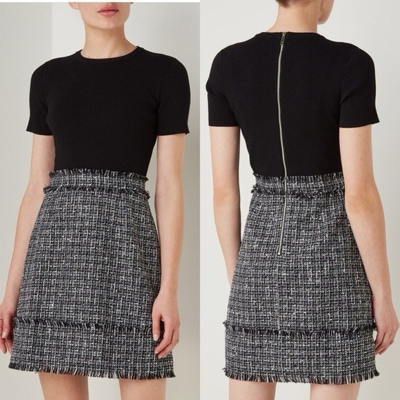 Ted Baker London Dress Black Knit Tweed 1 Size 4 Small S