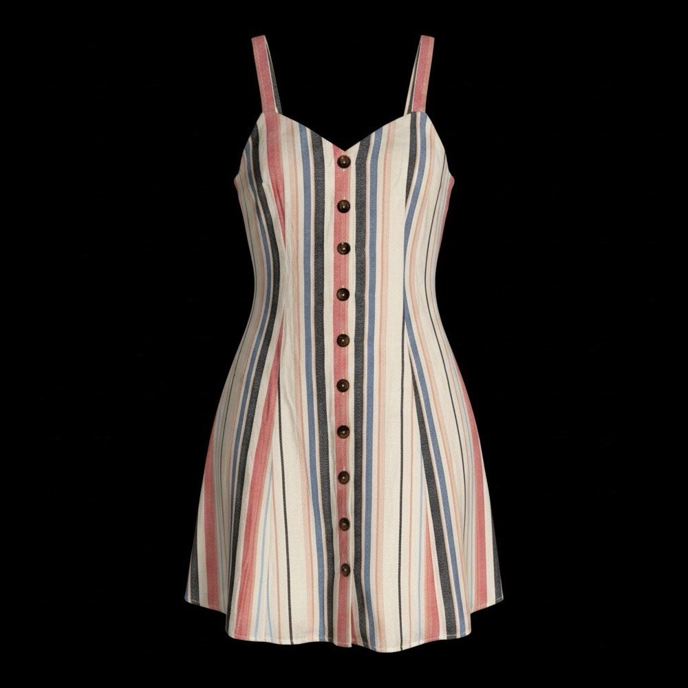 NWT Hint of Mint Women’s Multicolor Striped Cotton A-Line Sundress (M)