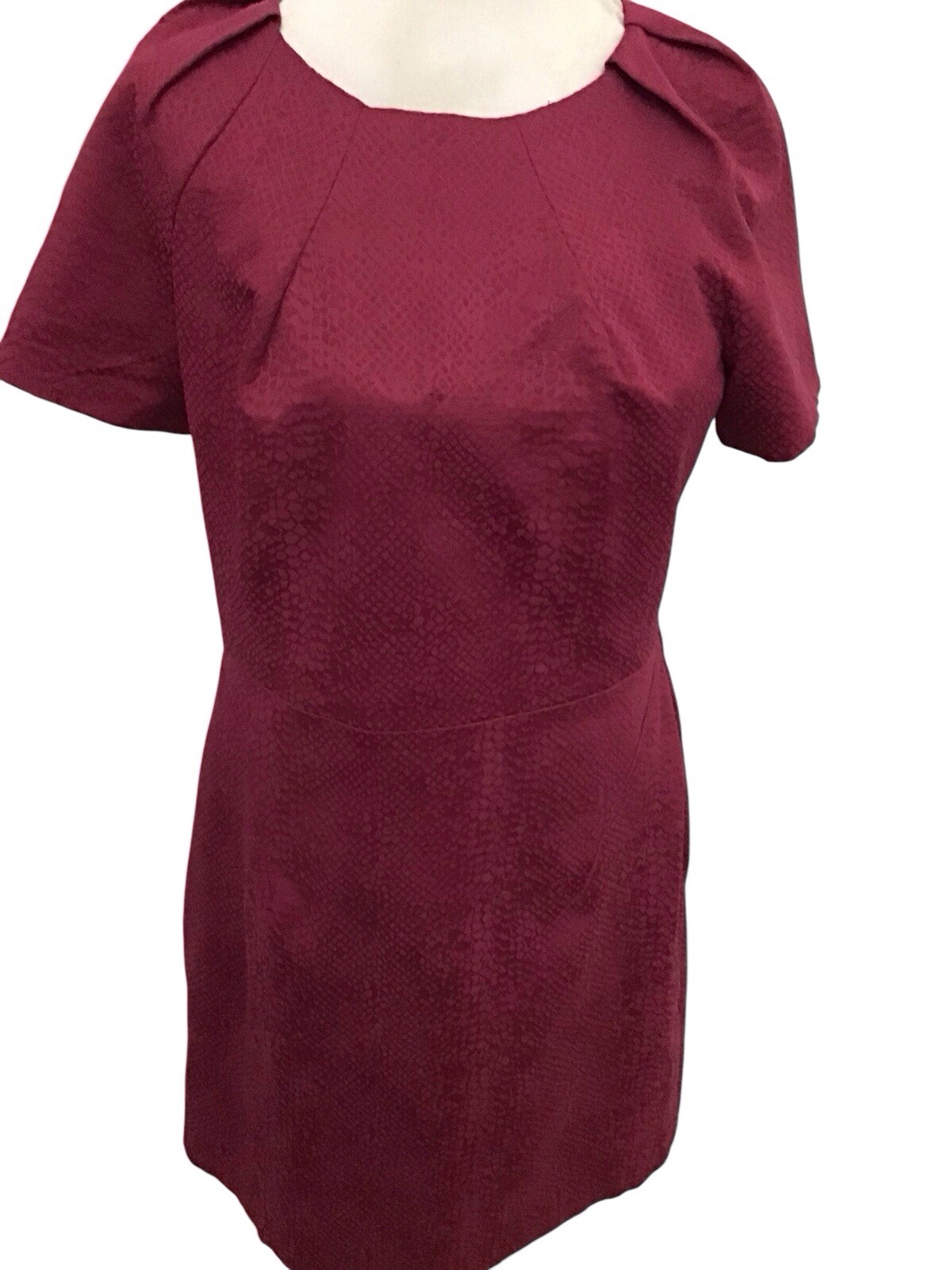 Coast Raspberry Pink Snakeskin Short 34” Dress Size 16 Ec Fit 14-16