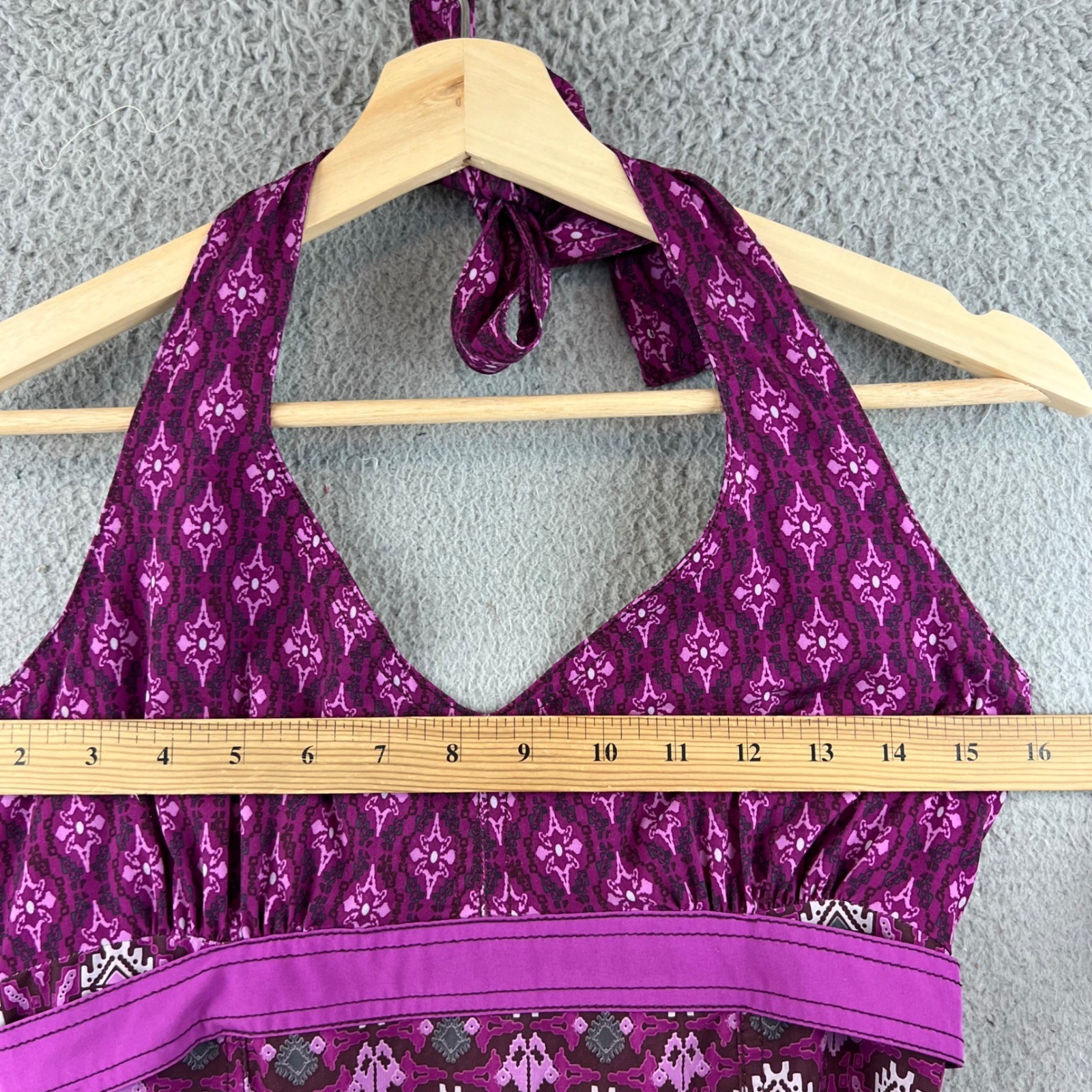 Athleta Sundress polyester&spandex halter backless sz 6 Purple side zipper
