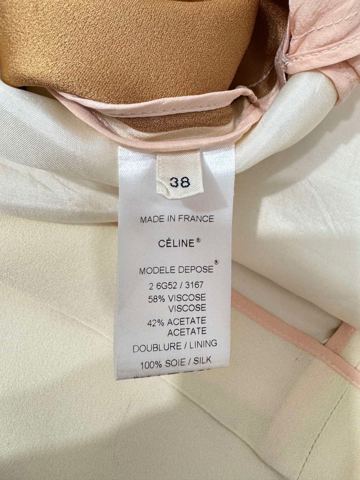 Authentic CÉLINE Phoebe Philo Colorblock Silk Lined Mini Shift Dress Size M FR38