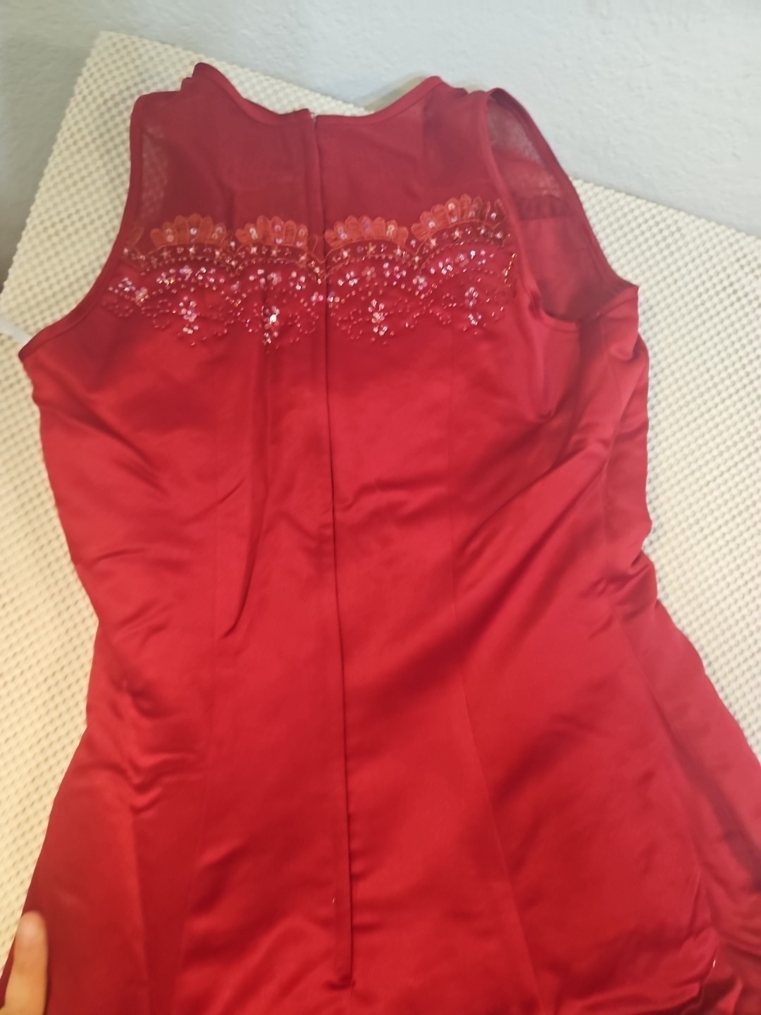 Cherish Apparel womens red satin formal dress size 16 Polyester