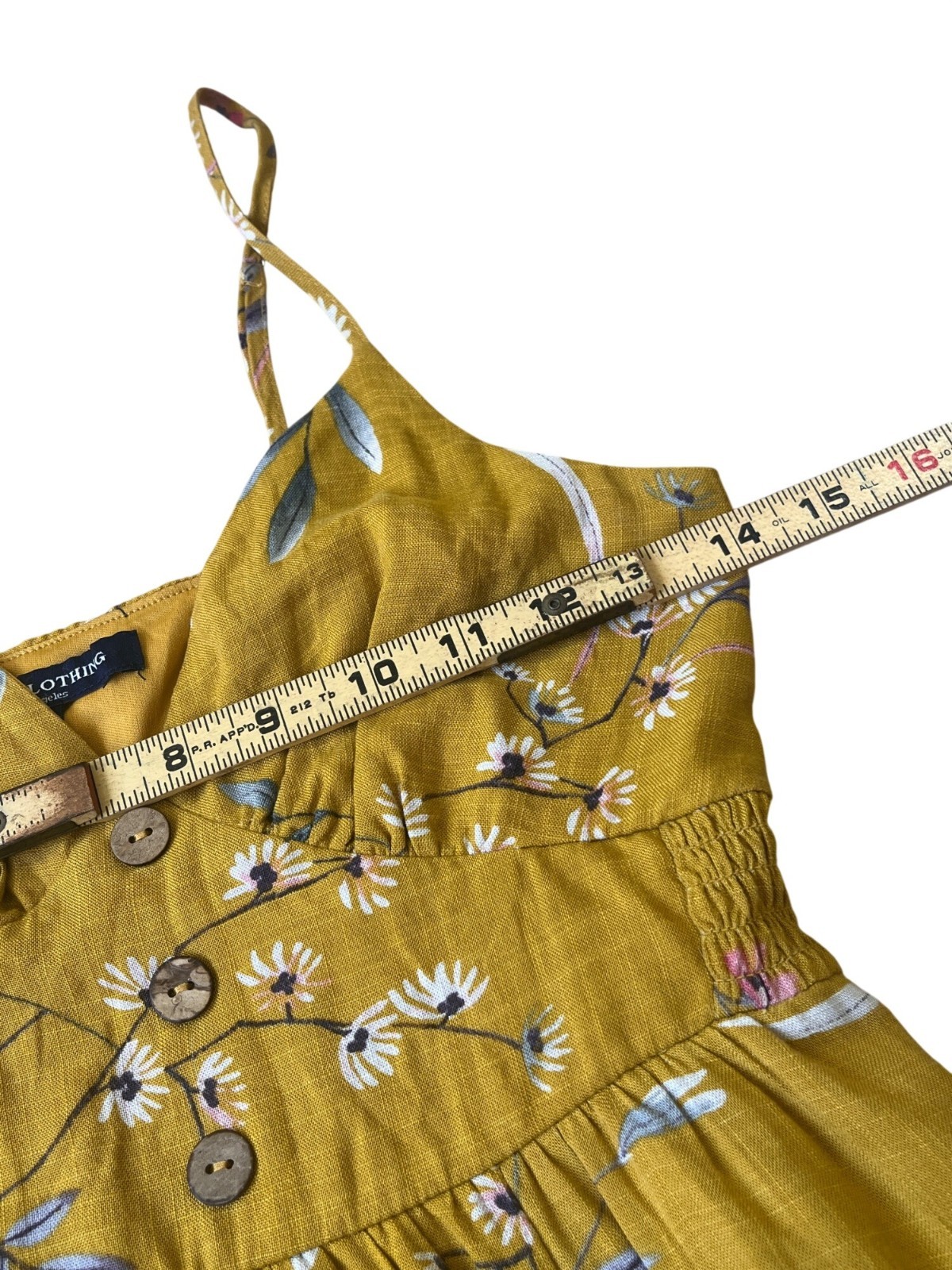 One Clothing Los Angeles Midi Slip Dress Womens XS Yellow Floral Cottage Boho