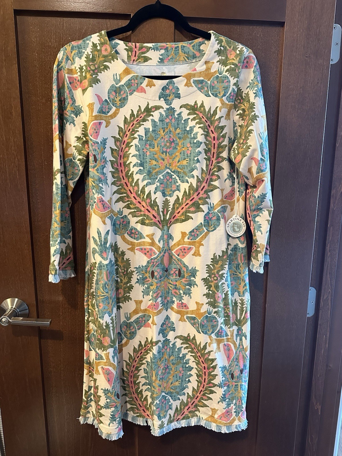 Spartina 449 Island fringe Sugar Mill Damask Cream Size Medium NWT