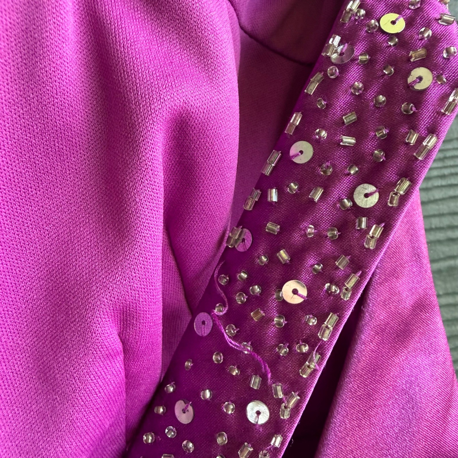Xtraordinary Purple Satin Halter Bubble Skirt Mini Dress Sequin Waist Size 3