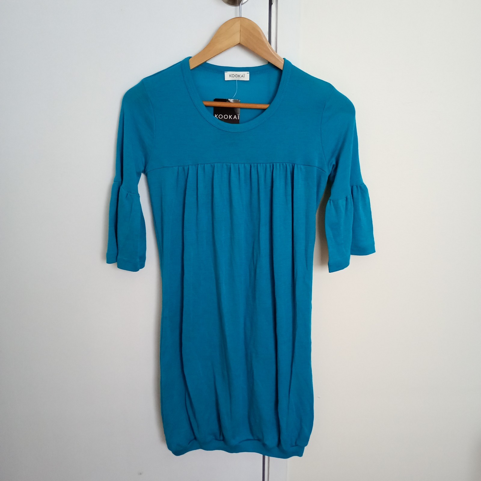 Kookaï “The Hours Dress” Teal Peacock 100% Wool Mini Dress – BNWT RRP $99