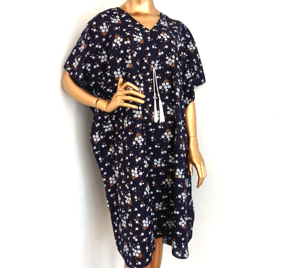 Indian Hand made Cotton Kaftan Dress Floral Print for Women All Season Caftan