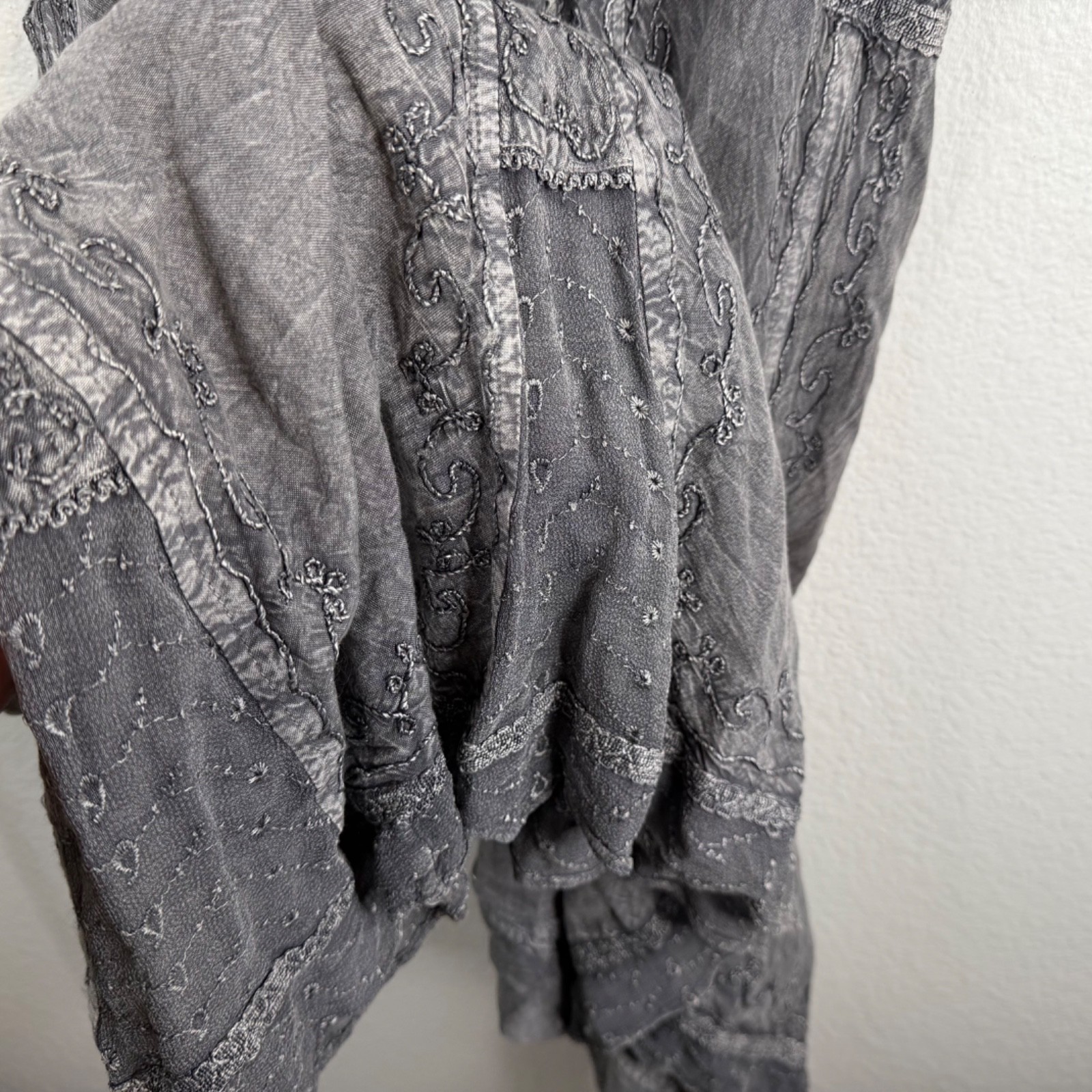 Cute Options Whimsigoth Fairy Grunge Y2K Festival Boho Hippie Dress Gray Sz M