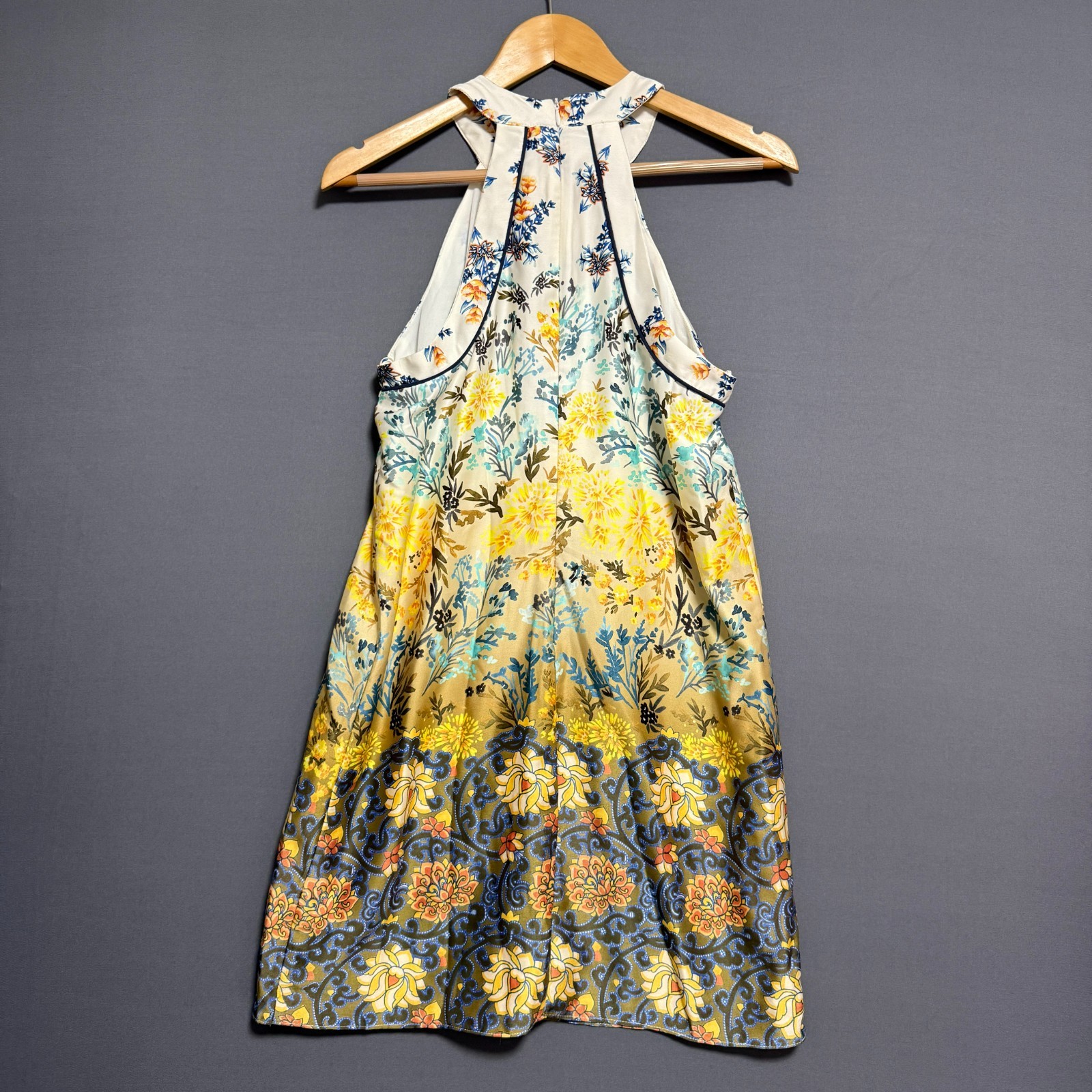 Everly Boho Floral Halter Neck Mini Dress S Cottagecore Garden Party Ethereal