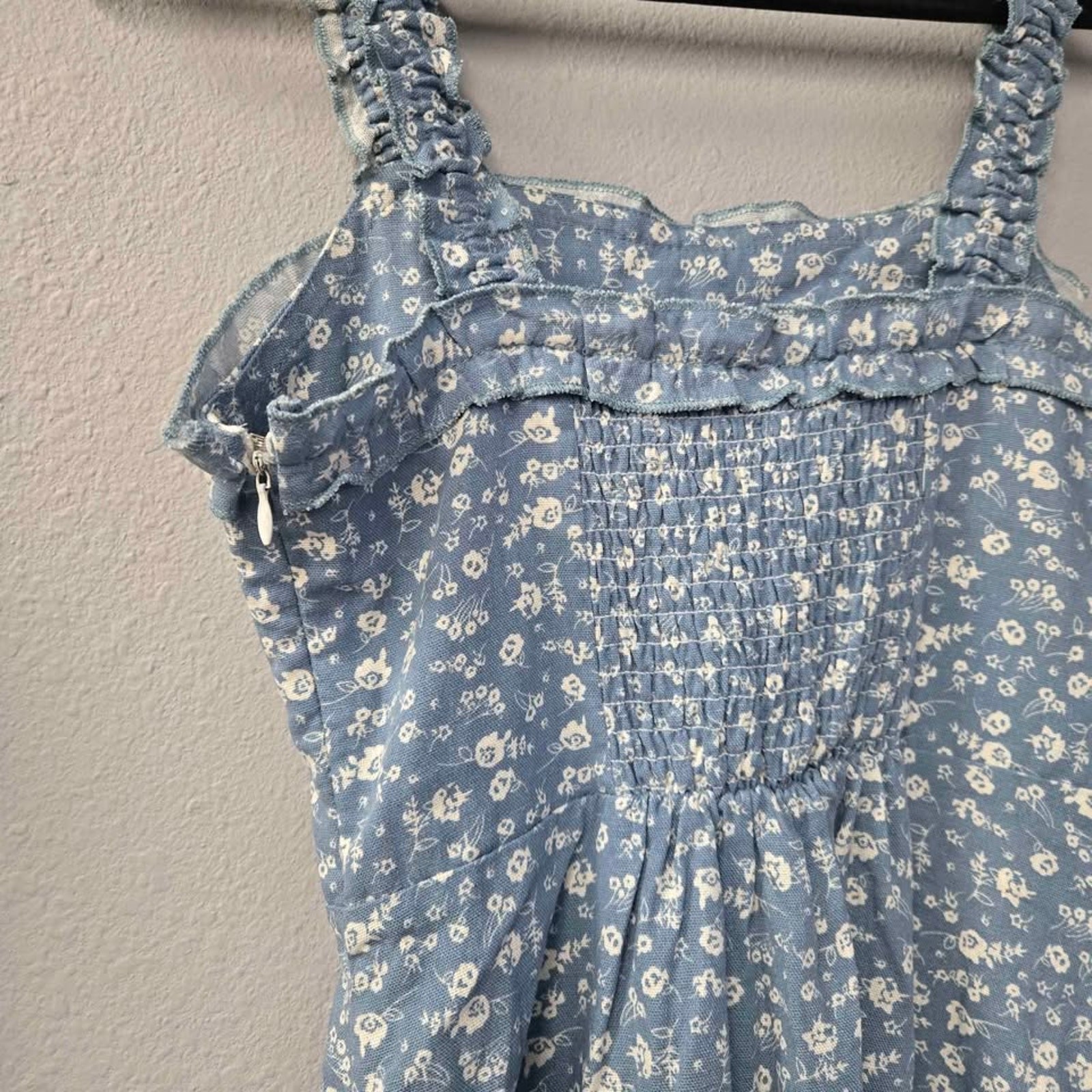 Sky and Sparrow Blue Ditsy Floral Square Neck Mini Dress New with tags