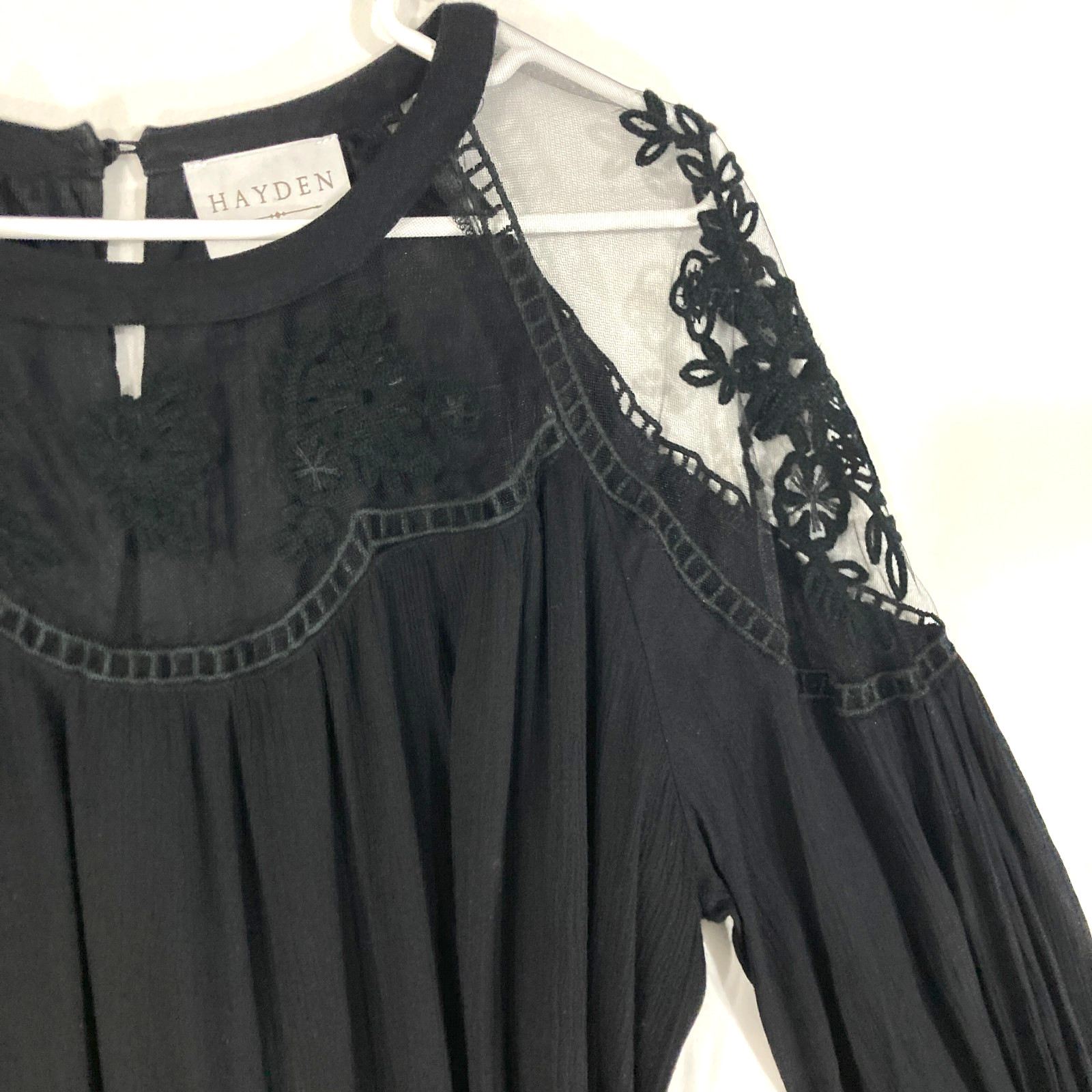 Hayden Whimsigoth Gauzy Sheer Mesh Lace Pleated Emo Goth Dress Womens S M NWOT