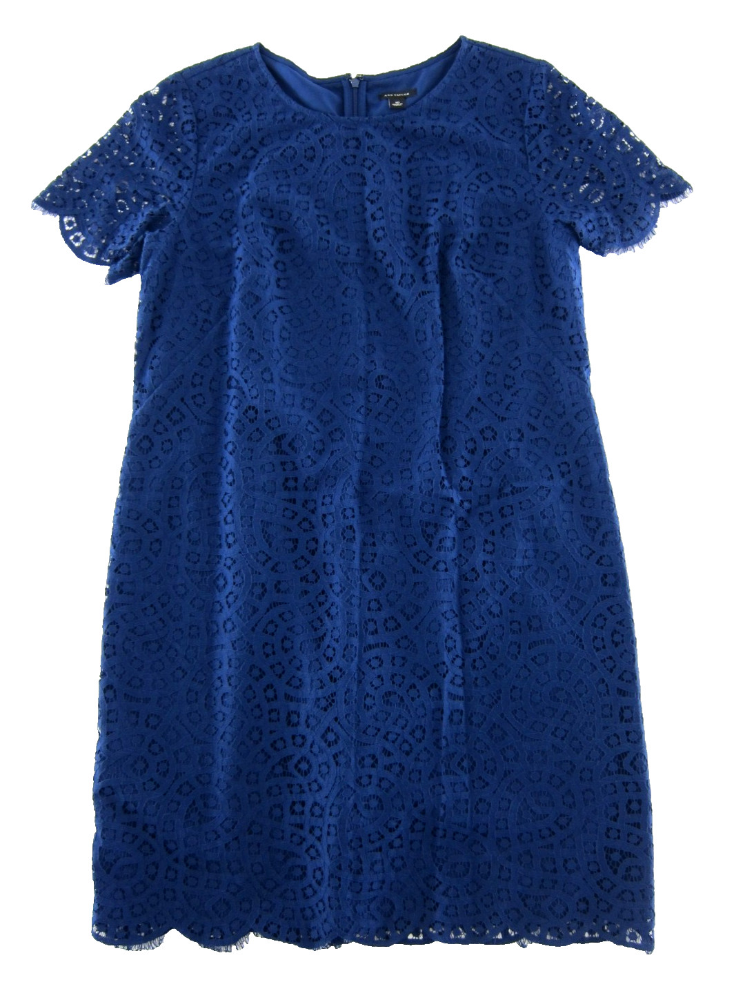 Ann Taylor Navy Blue Cut Out Short Sleeve Tunic Shift Pencil Dress 10