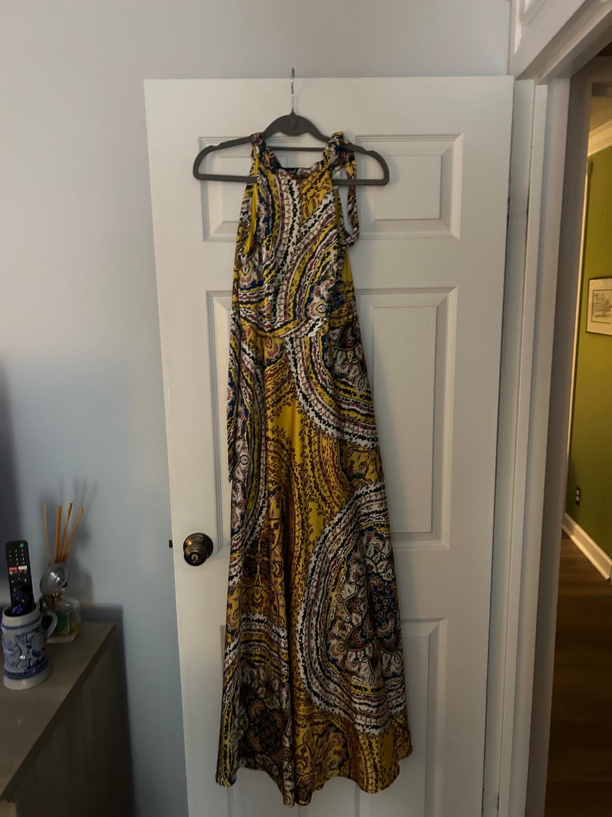 Nicole Miller boho/print halter-style maxi