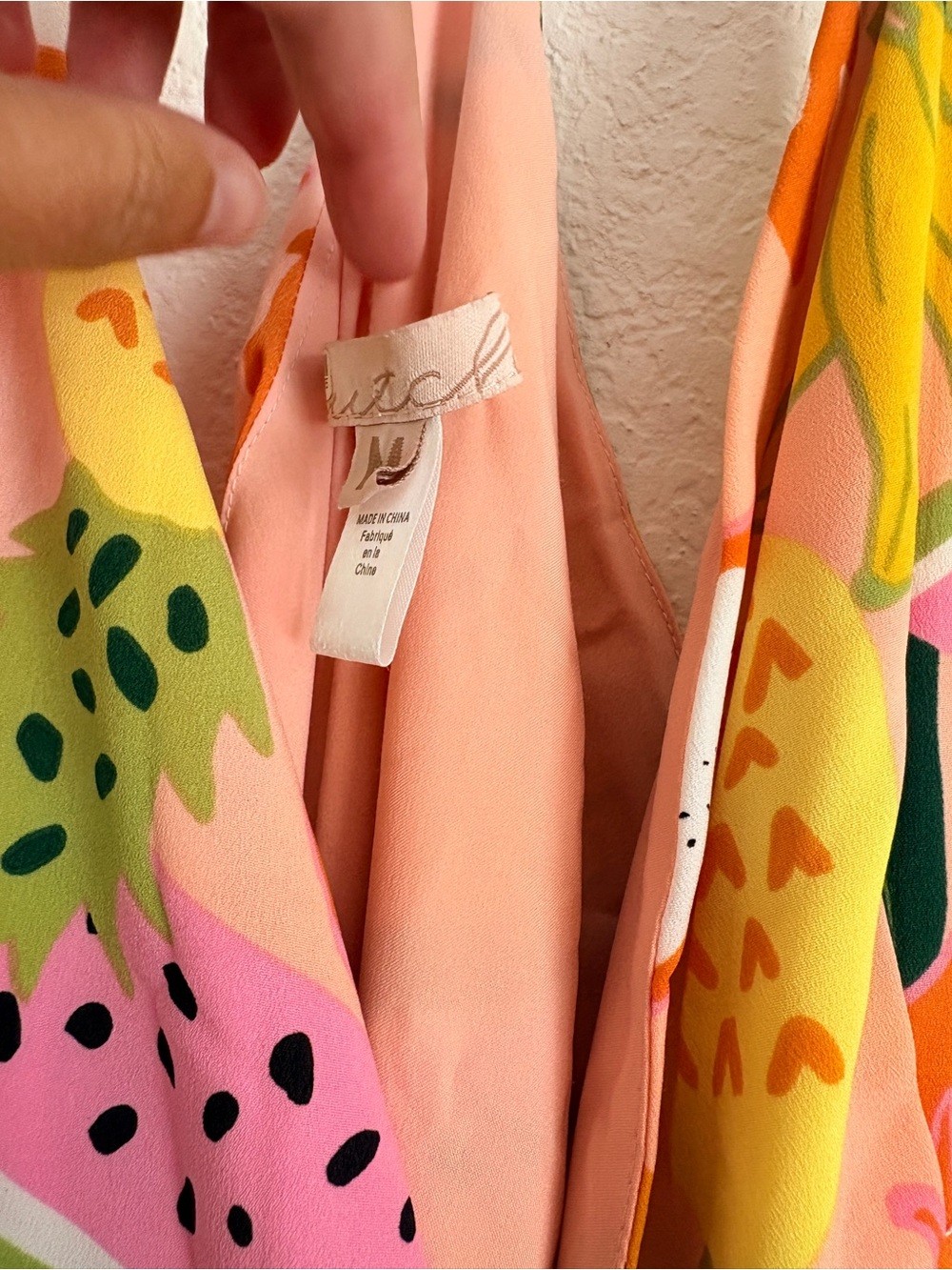 Hutch Fruit Print High Low Wrap Dress
